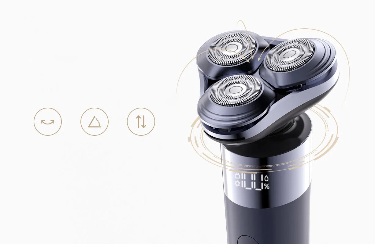 Xiaomi Mijia S302 Electric Shaver - 360° Floating Head, IPX7 Waterproof, 90min Shaving, Smart Digital Display, Wet & Dry Men's Beard Trimmer