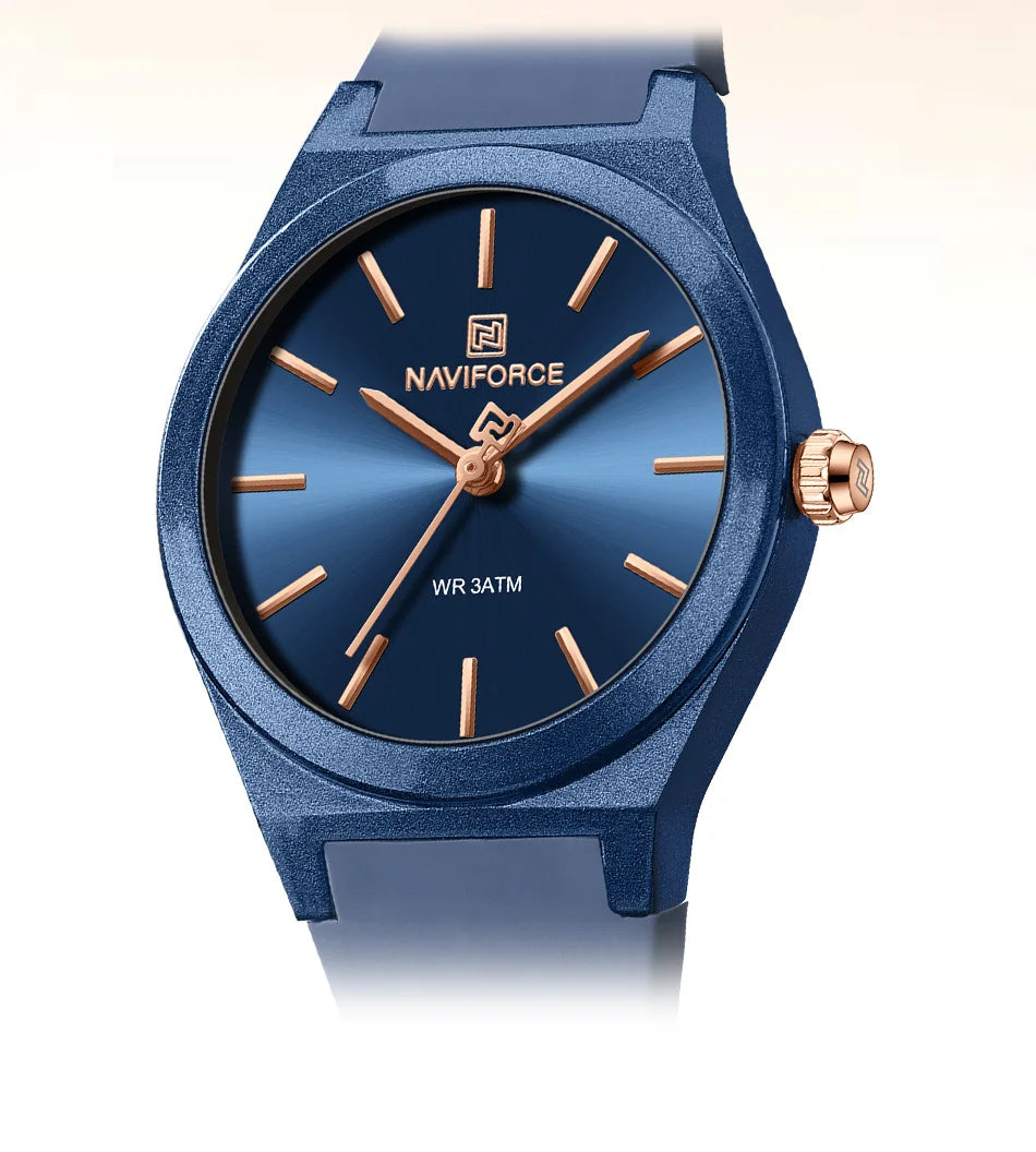 NAVIFORCE Women's Fashion Watch 2025 - Quartz Watch with Silicone Strap, Water Resistant, Simple Casual Ladies Wristwatch