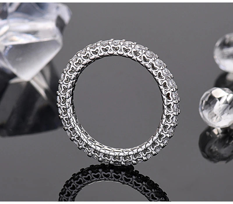 So-Bling S925 Sterling Silver Cocktail Ring For Women, Elegant Fine Cubic Zirconia Ring for Engagement Wedding Party