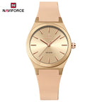 NAVIFORCE Women's Fashion Watch 2025 - Quartz Watch with Silicone Strap, Water Resistant, Simple Casual Ladies Wristwatch