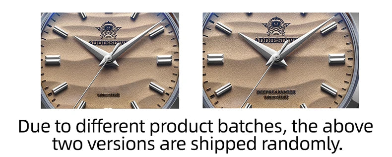 ADDIESDIVE AD2030 Men's Quartz Watch - 36mm 316L Stainless Steel, 100M Waterproof, Sand Dial, AR Coated Dome Glass, Dive-Style Watch