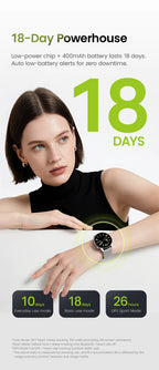 HAYLOU Watch 4S GPS Smartwatch - 1.43" AMOLED, 5-Satellite Positioning, Bluetooth Calling, 120+ Sports Modes, 18-Day Battery, Rotating Crown