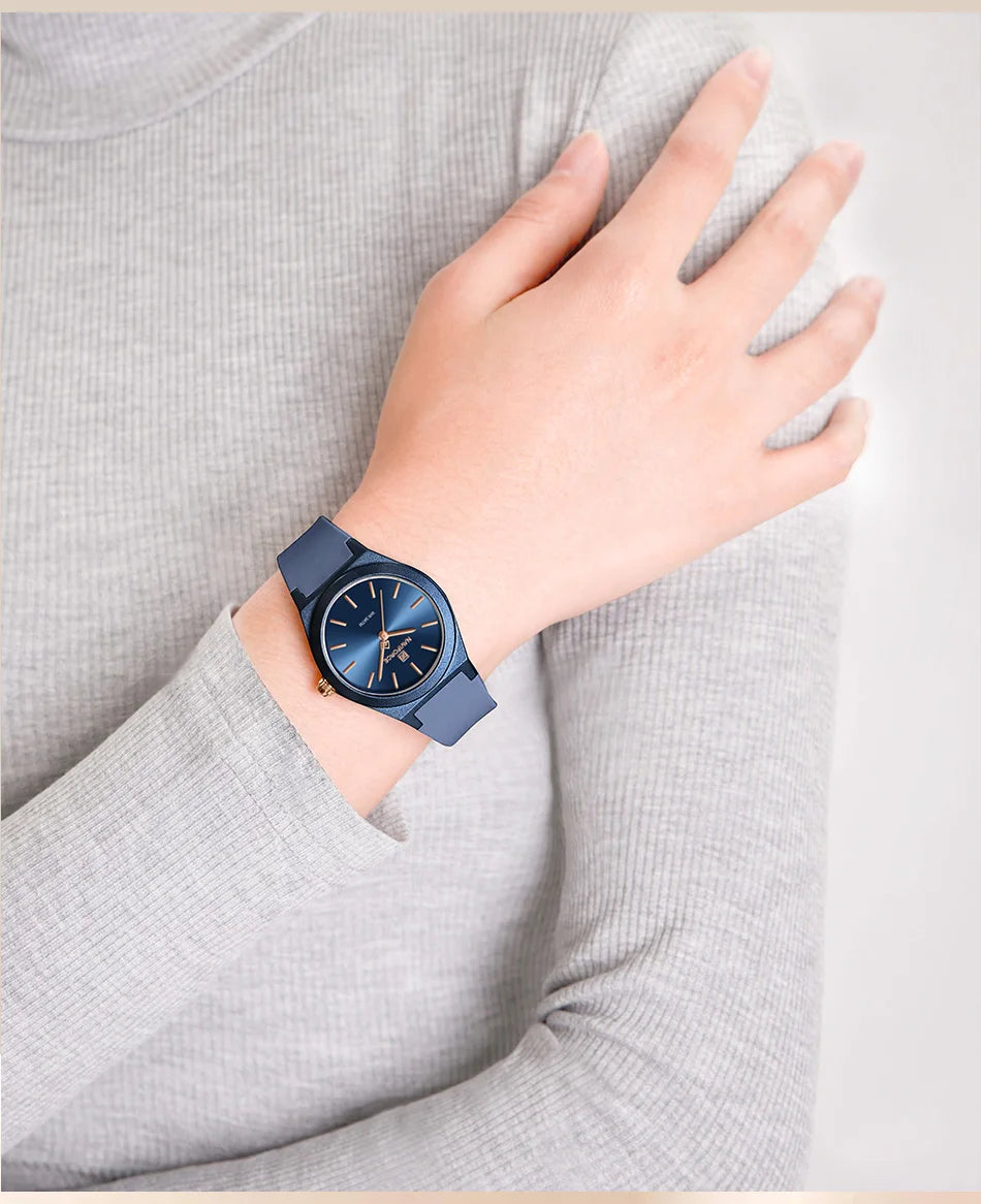 NAVIFORCE Women's Fashion Watch 2025 - Quartz Watch with Silicone Strap, Water Resistant, Simple Casual Ladies Wristwatch