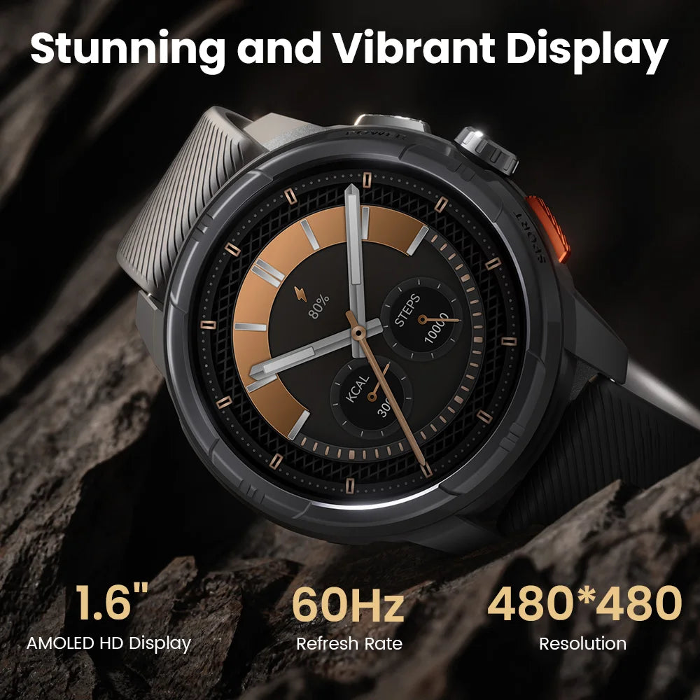 HAYLOU Solar Ultra GPS Smartwatch - 1.6" AMOLED, Built-in GPS, 5ATM Waterproof, Bluetooth Calling, 170+ Sports Modes, 22-Day Battery