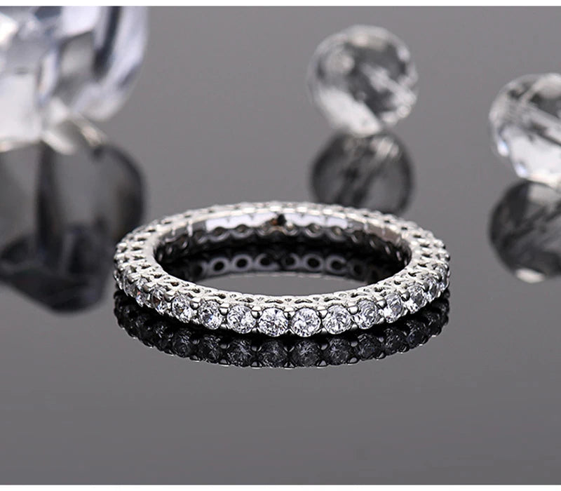 So-Bling S925 Sterling Silver Cocktail Ring For Women, Elegant Fine Cubic Zirconia Ring for Engagement Wedding Party