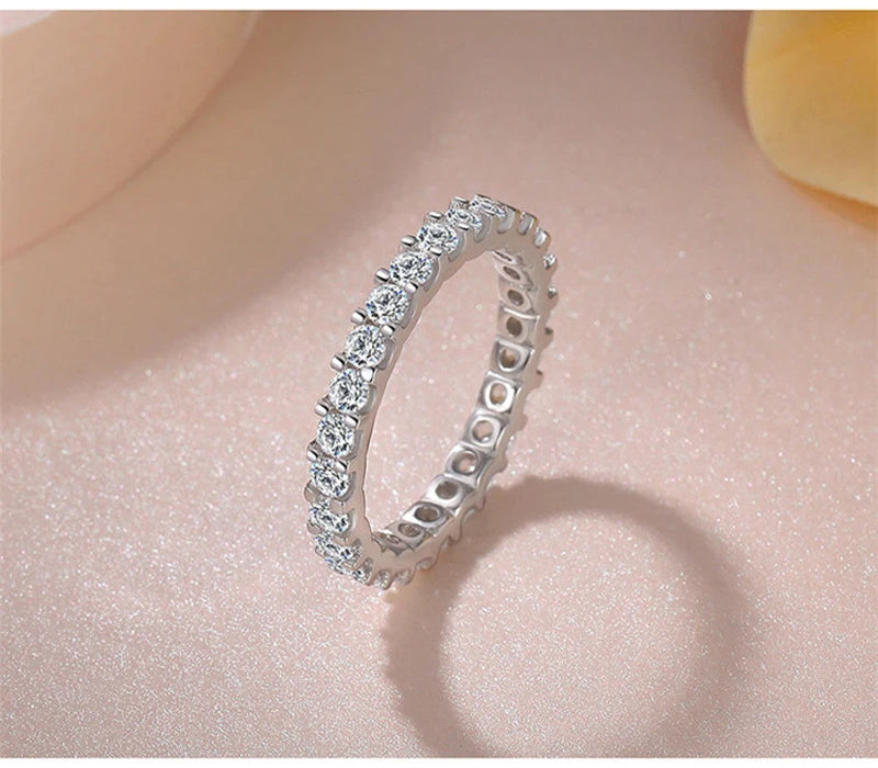 So-Bling S925 Sterling Silver Cocktail Ring For Women, Elegant Fine Cubic Zirconia Ring for Engagement Wedding Party