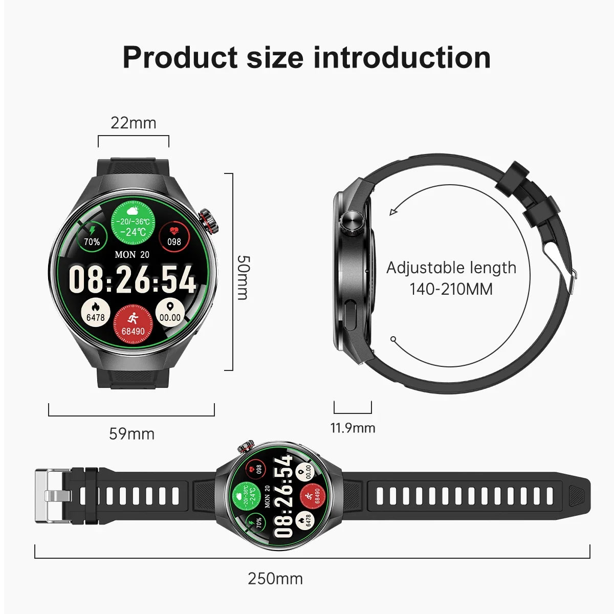 GUHUAVMI 1.75" AMOLED Smartwatch with GPS & Bluetooth Calling - IP68 Waterproof, 100+ Sports Modes, Heart Rate/SpO2 Monitor, 7-Day Battery