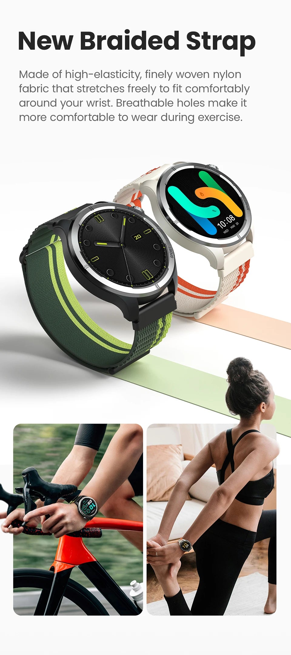 HAYLOU Solar Neo Smart Watch - Bluetooth Calling, 30-Day Battery, IP68 Waterproof, 127 Sports Modes, 24/7 Health Monitor, 1.53" HD Display