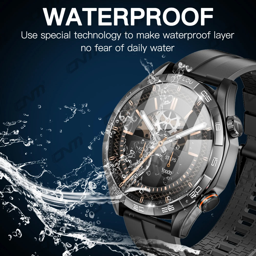 ONM 9H Premium Tempered Glass Screen Protector for Haylou Solar 5 Smartwatch - HD Clear, Anti-Fingerprint, 2.5D Rounded Edge