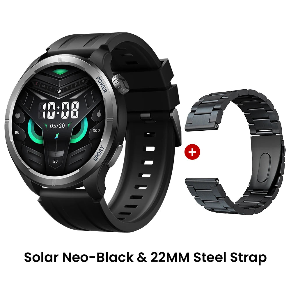 HAYLOU Solar Neo Smart Watch - Bluetooth Calling, 30-Day Battery, IP68 Waterproof, 127 Sports Modes, 24/7 Health Monitor, 1.53" HD Display