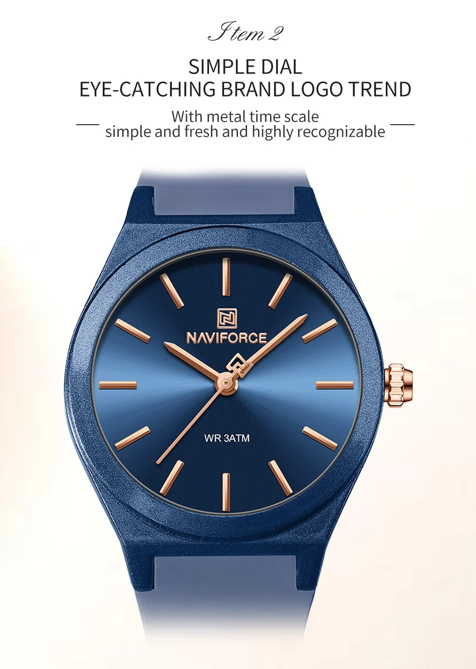 NAVIFORCE Women's Fashion Watch 2025 - Quartz Watch with Silicone Strap, Water Resistant, Simple Casual Ladies Wristwatch