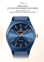 NAVIFORCE Women's Fashion Watch 2025 - Quartz Watch with Silicone Strap, Water Resistant, Simple Casual Ladies Wristwatch