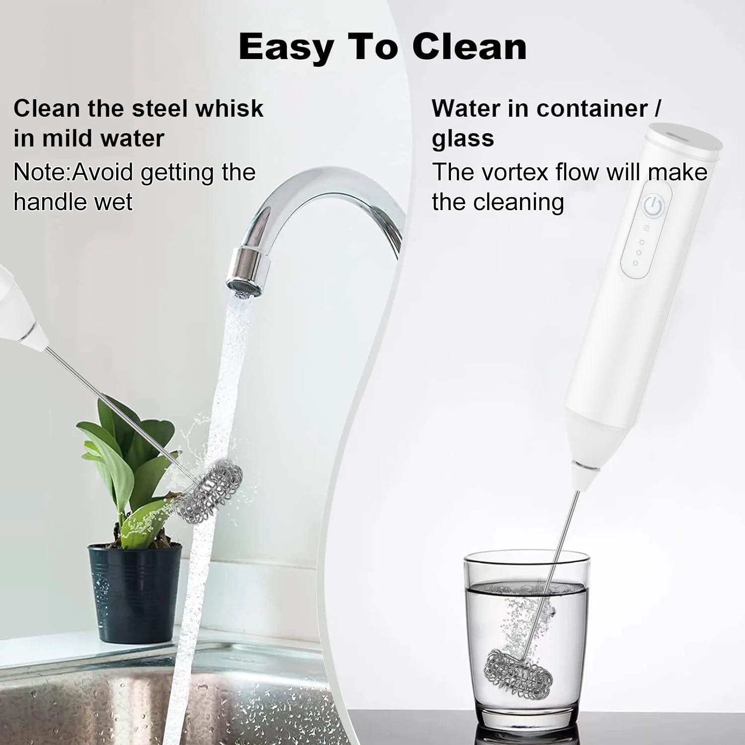 JIZHOU USB Rechargeable Milk Frother - Handheld Electric Frother with 3 Speeds, 11000 RPM, Mini Foam Maker for Coffee, Latte, Matcha & Eggs