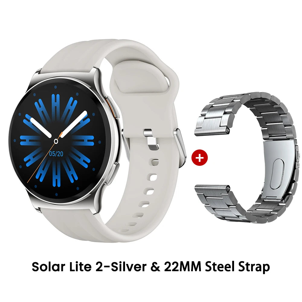 HAYLOU Solar Lite 2 Smartwatch - 1.43" AMOLED 60Hz, Bluetooth 5.4 Calling, 17-Day Battery, 150+ Sports Modes, 24/7 Health Monitor
