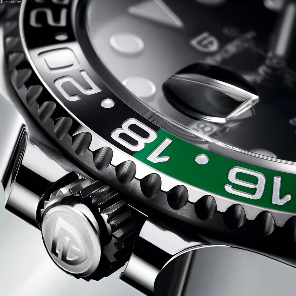 Pagani Design PD-1662 GMT Automatic Watch - 40mm Men's Luxury Watch with Ceramic Bezel, Sapphire Crystal, 200M Water Resistant