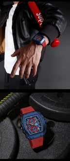 NAVIFORCE 8070 Men's Chronograph Watch - Waterproof Sport Watch with Luminous Hands, Silicone Strap, Calendar, Luxury Fashion Wristwatch