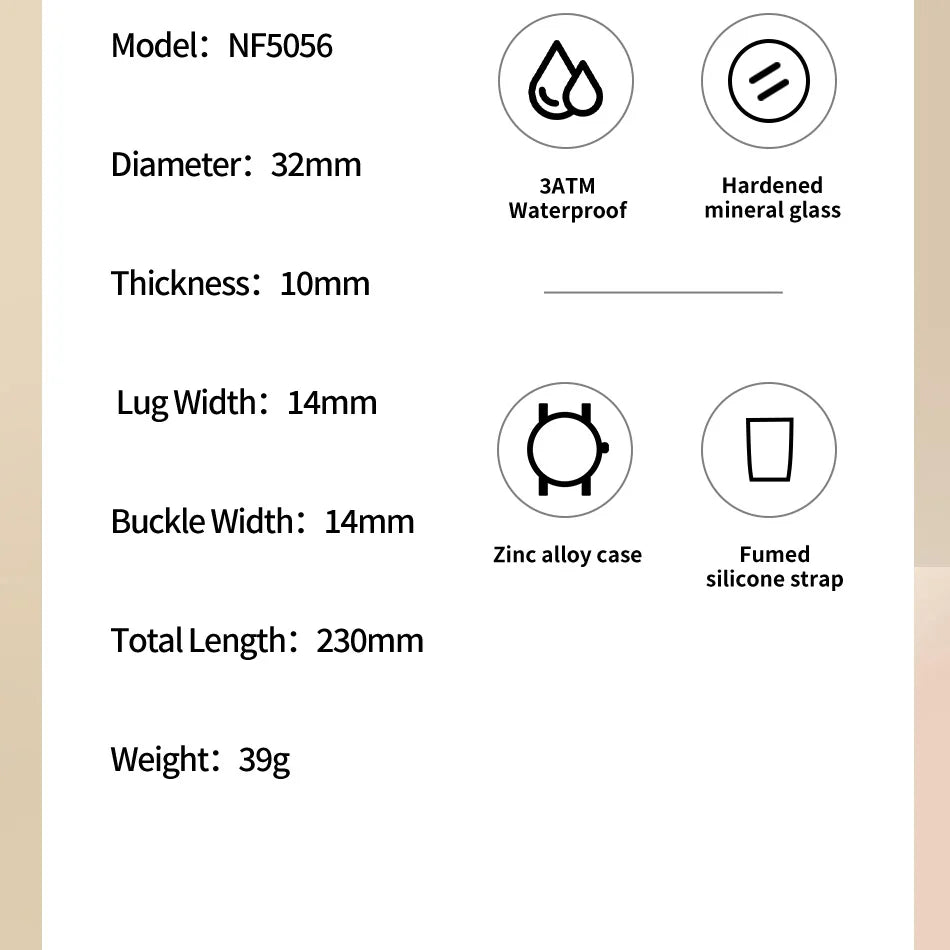 NAVIFORCE Women's Fashion Watch 2025 - Quartz Watch with Silicone Strap, Water Resistant, Simple Casual Ladies Wristwatch