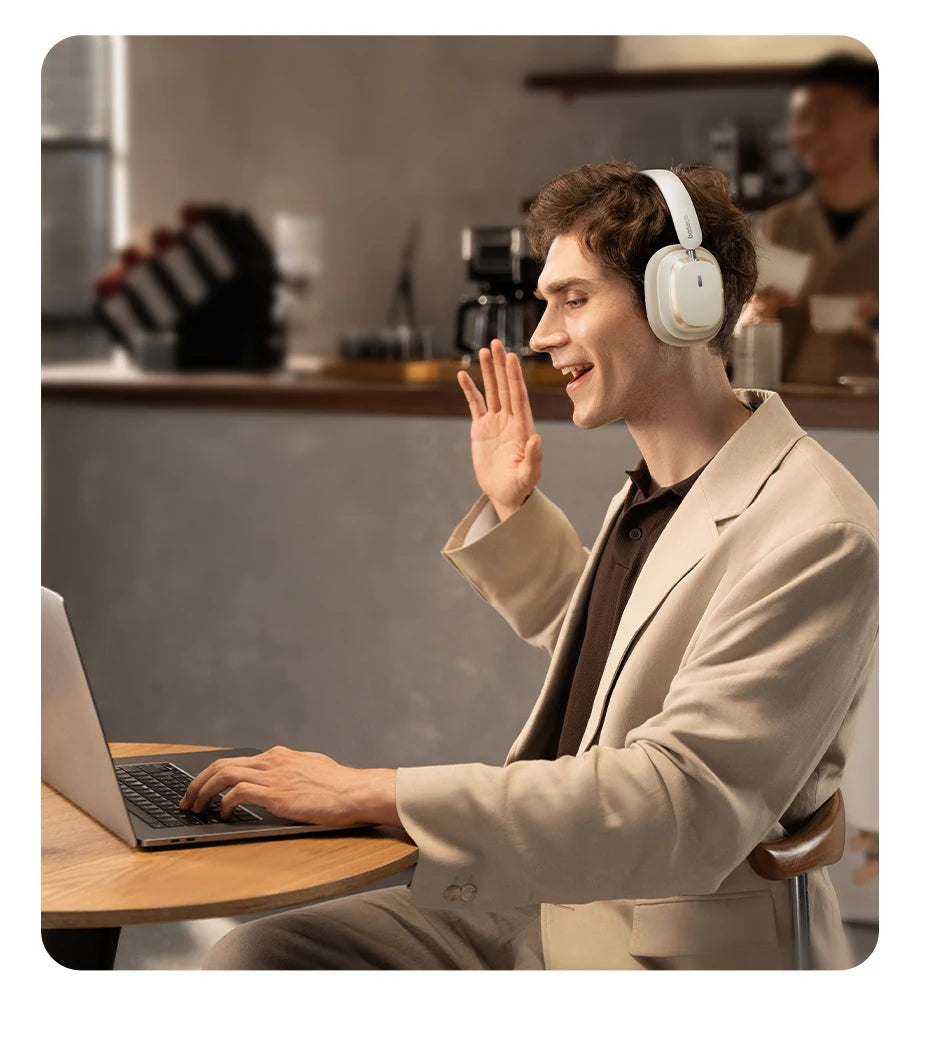 Baseus Bowie H1s Wireless Headphones - Bluetooth 5.4 with 46dB Hybrid ANC, 120H Playtime, Hi-Res Spatial Audio, 0.06s Low Latency, Foldable Over-Ear Headset