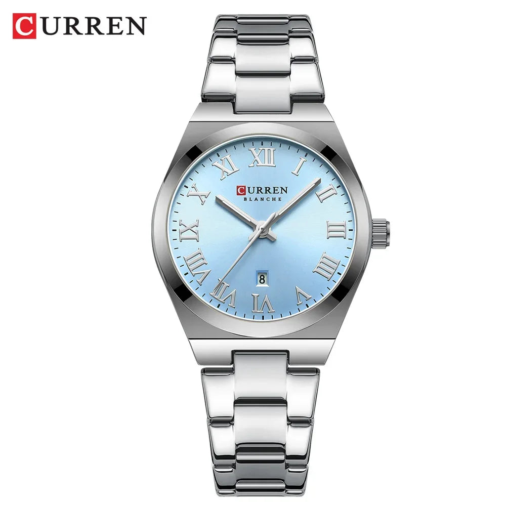 Curren Women's Watch - 33mm Fashion Dress Watch, Stainless Steel Bracelet, Date Display, Water Resistant Analog Watch for Women