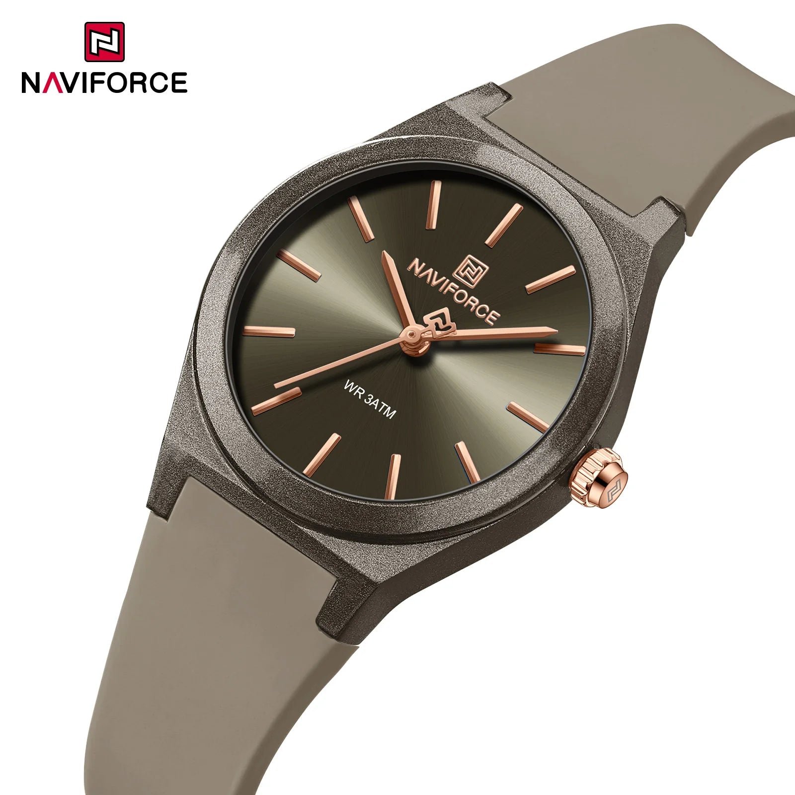 NAVIFORCE Women's Fashion Watch 2025 - Quartz Watch with Silicone Strap, Water Resistant, Simple Casual Ladies Wristwatch