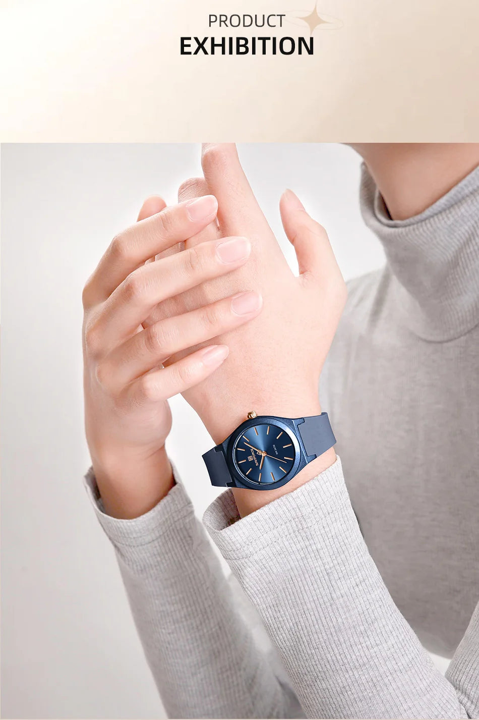 NAVIFORCE Women's Fashion Watch 2025 - Quartz Watch with Silicone Strap, Water Resistant, Simple Casual Ladies Wristwatch