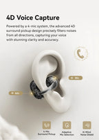 Baseus Bowie MC1 Pro Open-Ear Clip Earbuds - Bluetooth Wireless Earphones, Hi-Res Audio, 4-Mic ENC Calls, 40H Playtime, IP67 Waterproof, Ultra-Light Comfort Fit