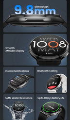 HAYLOU Solar Lite 2 Smartwatch - 1.43" AMOLED 60Hz, Bluetooth 5.4 Calling, 17-Day Battery, 150+ Sports Modes, 24/7 Health Monitor