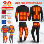 MCDV USB Heated Jacket & Thermal Underwear Set for Men & Women - Electric Heating Vest with Adjustable Temperature for Winter Sports, Outdoor Activities