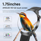 GUHUAVMI 1.75" AMOLED Smartwatch with GPS & Bluetooth Calling - IP68 Waterproof, 100+ Sports Modes, Heart Rate/SpO2 Monitor, 7-Day Battery