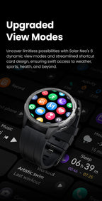 HAYLOU Solar Neo Smart Watch - Bluetooth Calling, 30-Day Battery, IP68 Waterproof, 127 Sports Modes, 24/7 Health Monitor, 1.53" HD Display