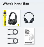 Baseus BH1 Lite Wireless Headphones - Bluetooth 6.0, 80H Playtime, Super Bass, ENC Clear Call, Lightweight Over-Ear Headset with Dual Connect