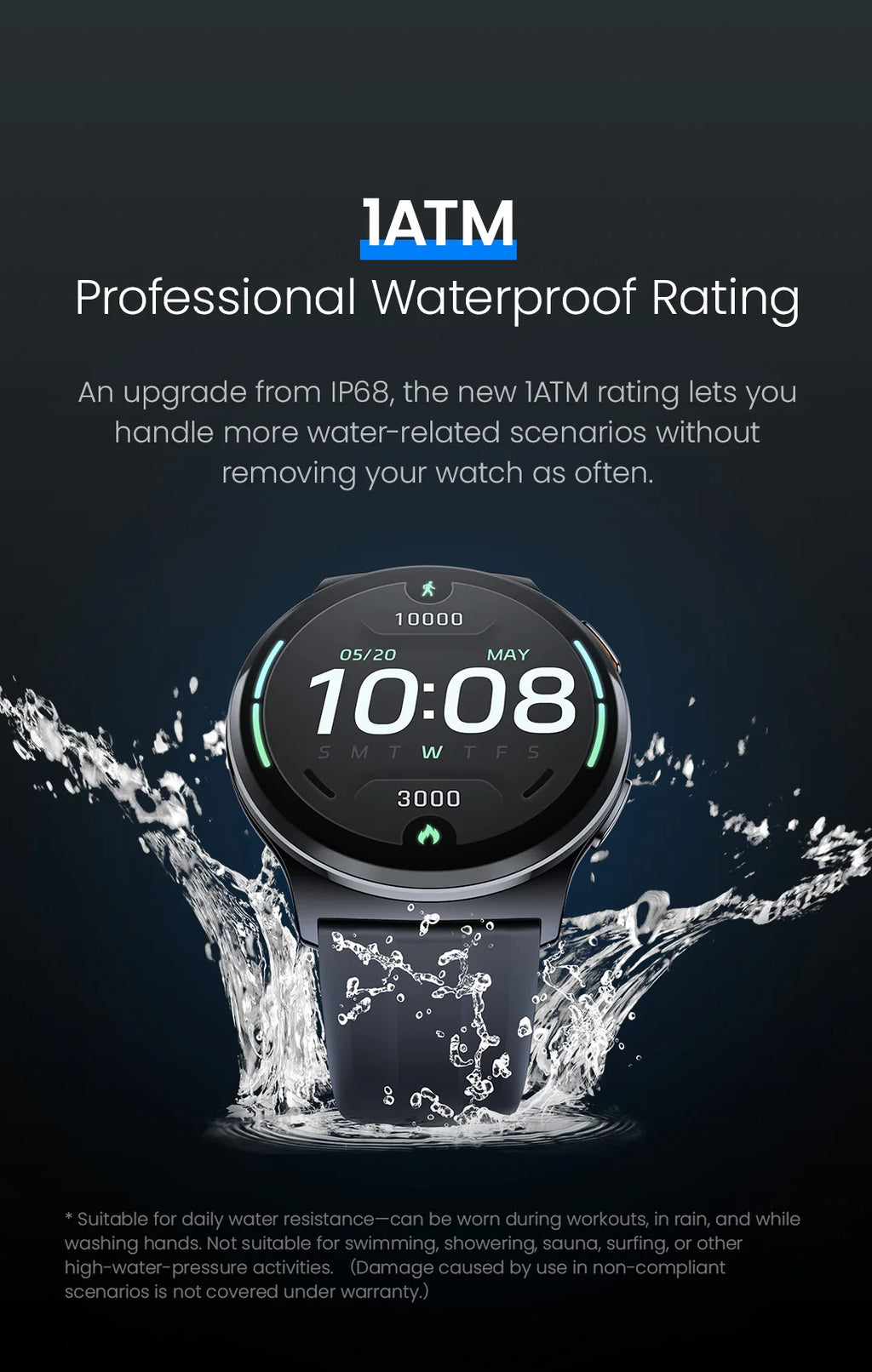 HAYLOU Solar Lite 2 Smartwatch - 1.43" AMOLED 60Hz, Bluetooth 5.4 Calling, 17-Day Battery, 150+ Sports Modes, 24/7 Health Monitor