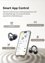 Baseus Bowie MC1 Pro Open-Ear Clip Earbuds - Bluetooth Wireless Earphones, Hi-Res Audio, 4-Mic ENC Calls, 40H Playtime, IP67 Waterproof, Ultra-Light Comfort Fit