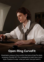 Baseus Bowie MC1 Pro Open-Ear Clip Earbuds - Bluetooth Wireless Earphones, Hi-Res Audio, 4-Mic ENC Calls, 40H Playtime, IP67 Waterproof, Ultra-Light Comfort Fit