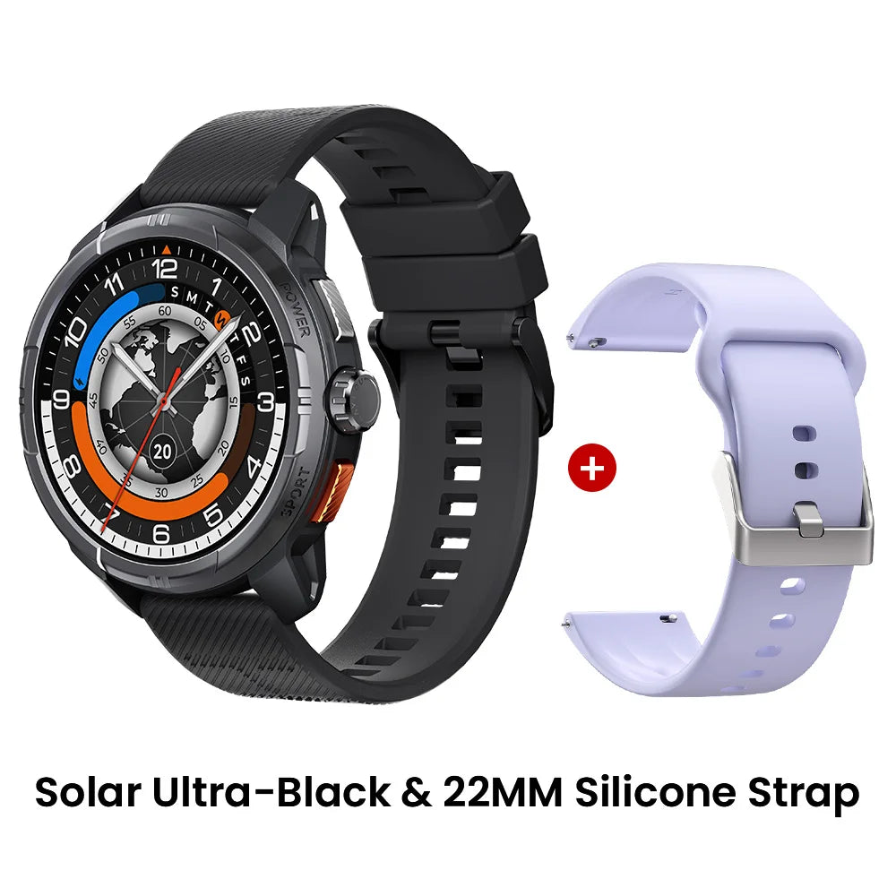 HAYLOU Solar Ultra GPS Smartwatch - 1.6" AMOLED, Built-in GPS, 5ATM Waterproof, Bluetooth Calling, 170+ Sports Modes, 22-Day Battery