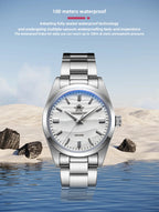 ADDIESDIVE AD2030 Men's Quartz Watch - 36mm 316L Stainless Steel, 100M Waterproof, Sand Dial, AR Coated Dome Glass, Dive-Style Watch