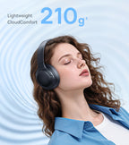 Baseus BH1 Lite Wireless Headphones - Bluetooth 6.0, 80H Playtime, Super Bass, ENC Clear Call, Lightweight Over-Ear Headset with Dual Connect