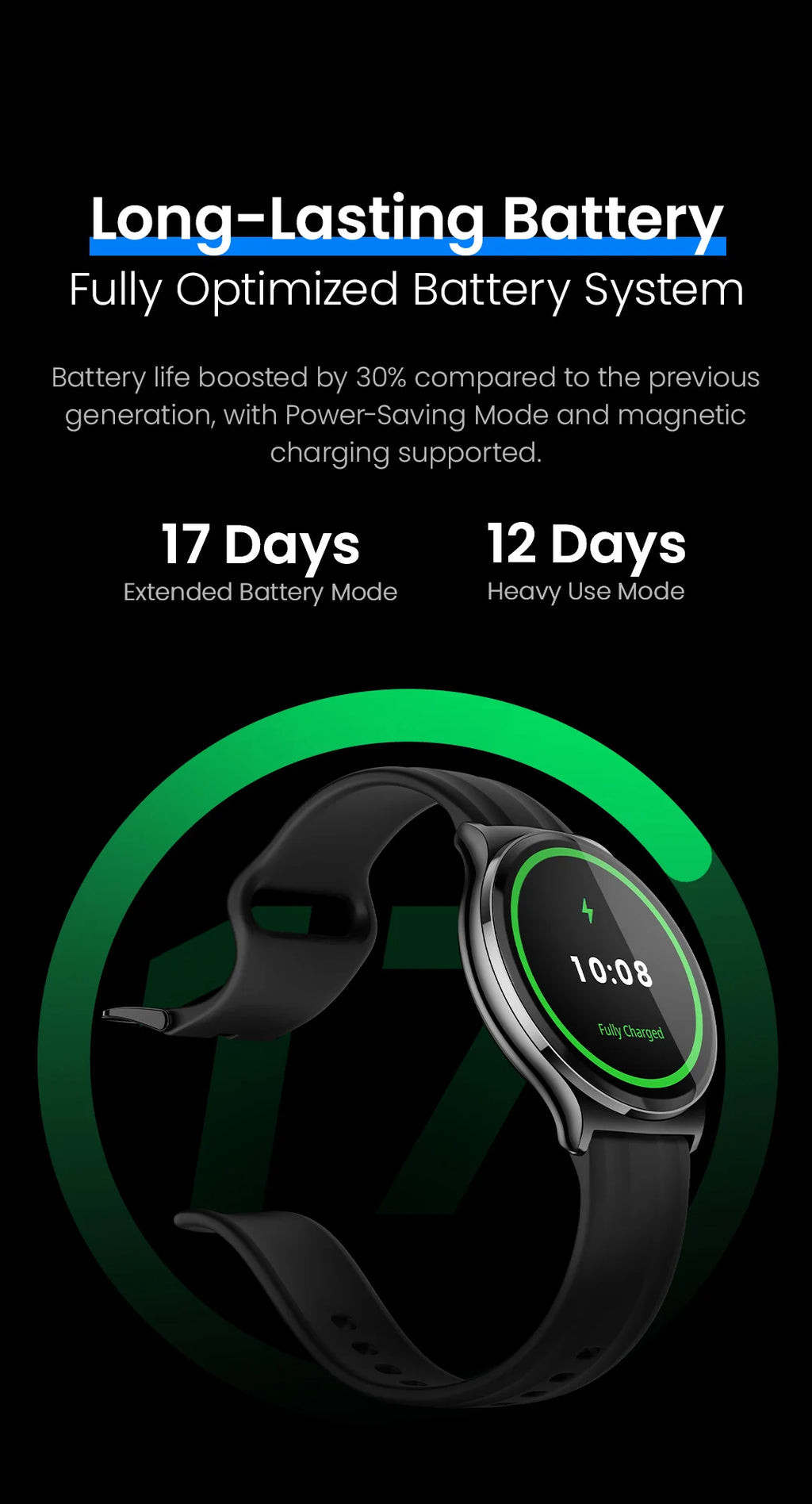 HAYLOU Solar Lite 2 Smartwatch - 1.43" AMOLED 60Hz, Bluetooth 5.4 Calling, 17-Day Battery, 150+ Sports Modes, 24/7 Health Monitor