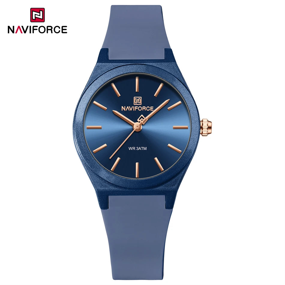 NAVIFORCE Women's Fashion Watch 2025 - Quartz Watch with Silicone Strap, Water Resistant, Simple Casual Ladies Wristwatch
