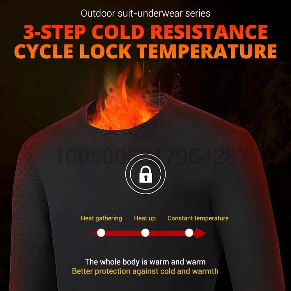 MCDV USB Heated Jacket & Thermal Underwear Set for Men & Women - Electric Heating Vest with Adjustable Temperature for Winter Sports, Outdoor Activities