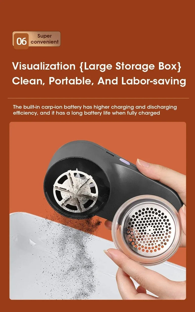 Rechargeable Electric Fabric Shaver & Lint Remover - Portable Clothing Fuzz Remover with LED Display, Cordless Lint Shaver for Sweaters, Couches & More