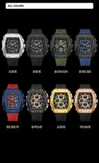 NAVIFORCE 8070 Men's Chronograph Watch - Waterproof Sport Watch with Luminous Hands, Silicone Strap, Calendar, Luxury Fashion Wristwatch