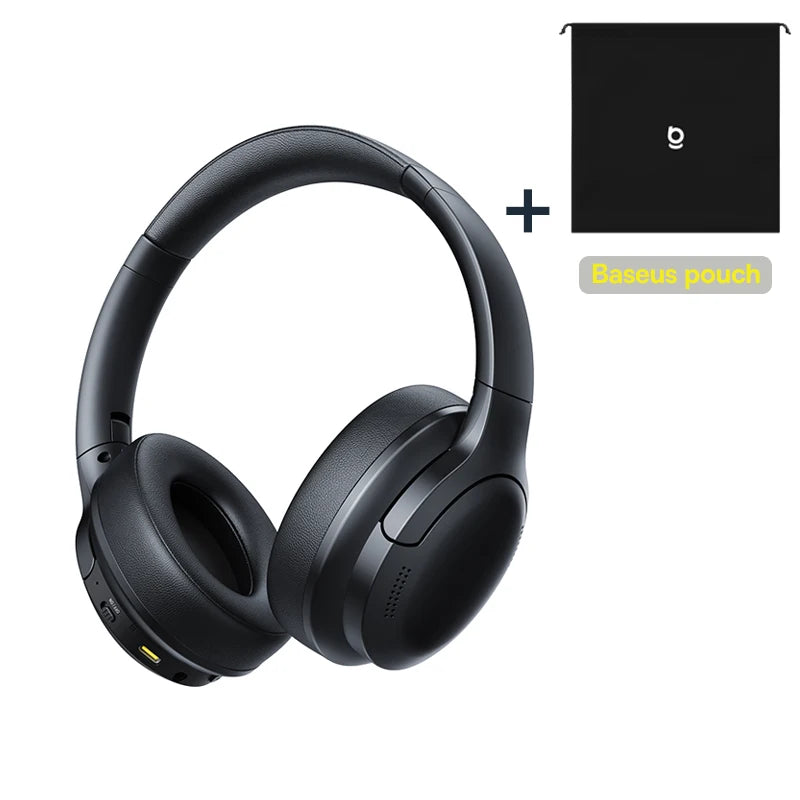 Baseus BH1 Lite Wireless Headphones - Bluetooth 6.0, 80H Playtime, Super Bass, ENC Clear Call, Lightweight Over-Ear Headset with Dual Connect