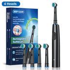 PeiKein Rechargeable Electric Toothbrush for Adults - 5 Mode Rotary Toothbrush with 8 Replacement Brush Heads, 30-Day Battery Life, IP67 Waterproof, 2-Minute Smart Timer