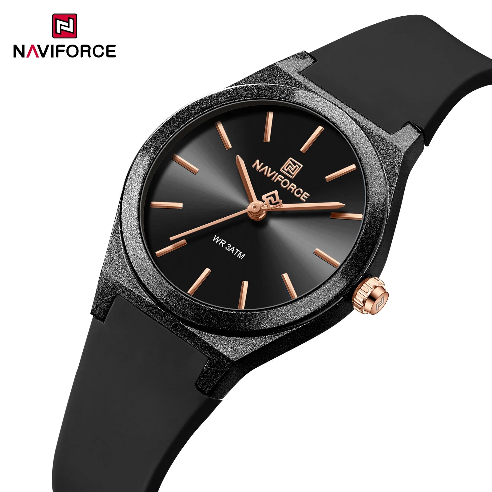 NAVIFORCE Women's Fashion Watch 2025 - Quartz Watch with Silicone Strap, Water Resistant, Simple Casual Ladies Wristwatch