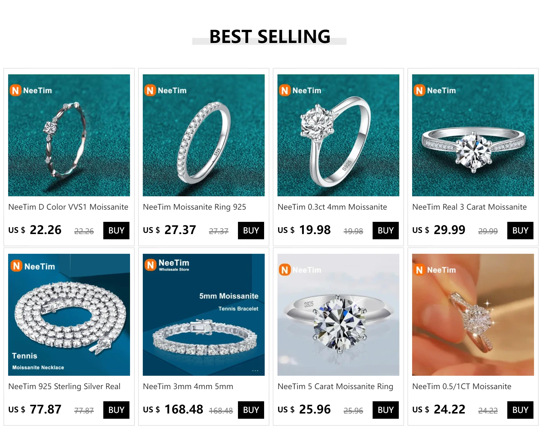 NeeTim 2 Carat Moissanite Pendant Necklace - D Color VVS1, S925 Sterling Silver, with Certificate, Elegant Wedding & Party Jewelry for Women