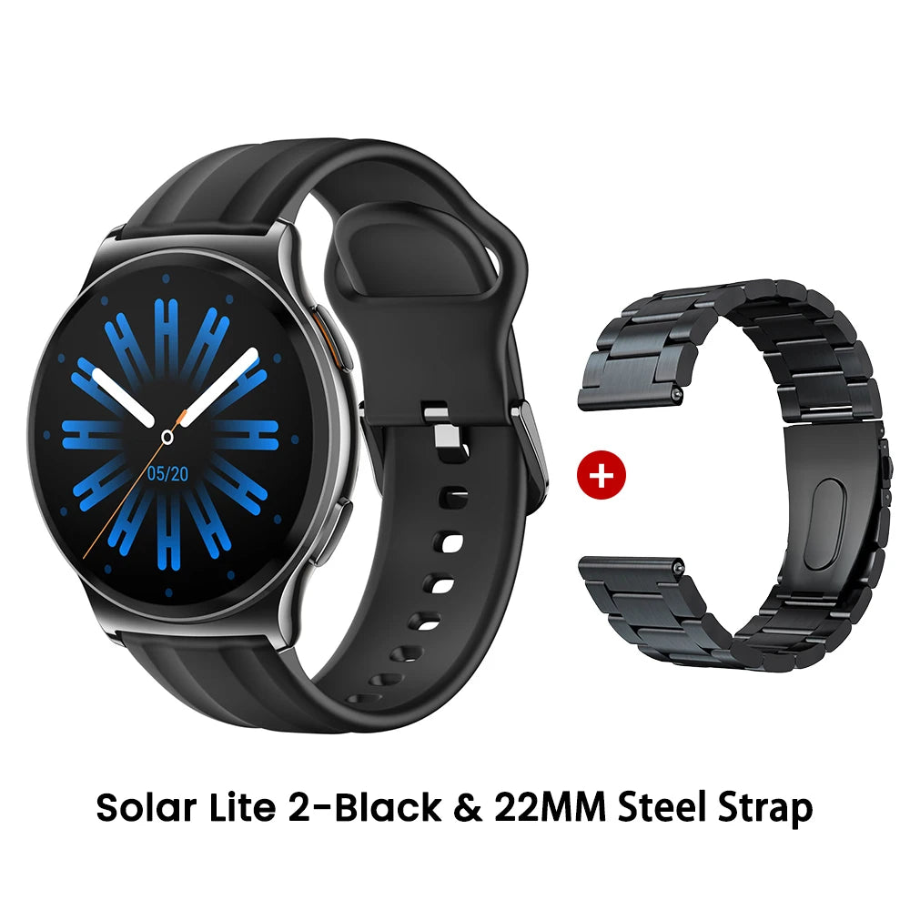 HAYLOU Solar Lite 2 Smartwatch - 1.43" AMOLED 60Hz, Bluetooth 5.4 Calling, 17-Day Battery, 150+ Sports Modes, 24/7 Health Monitor