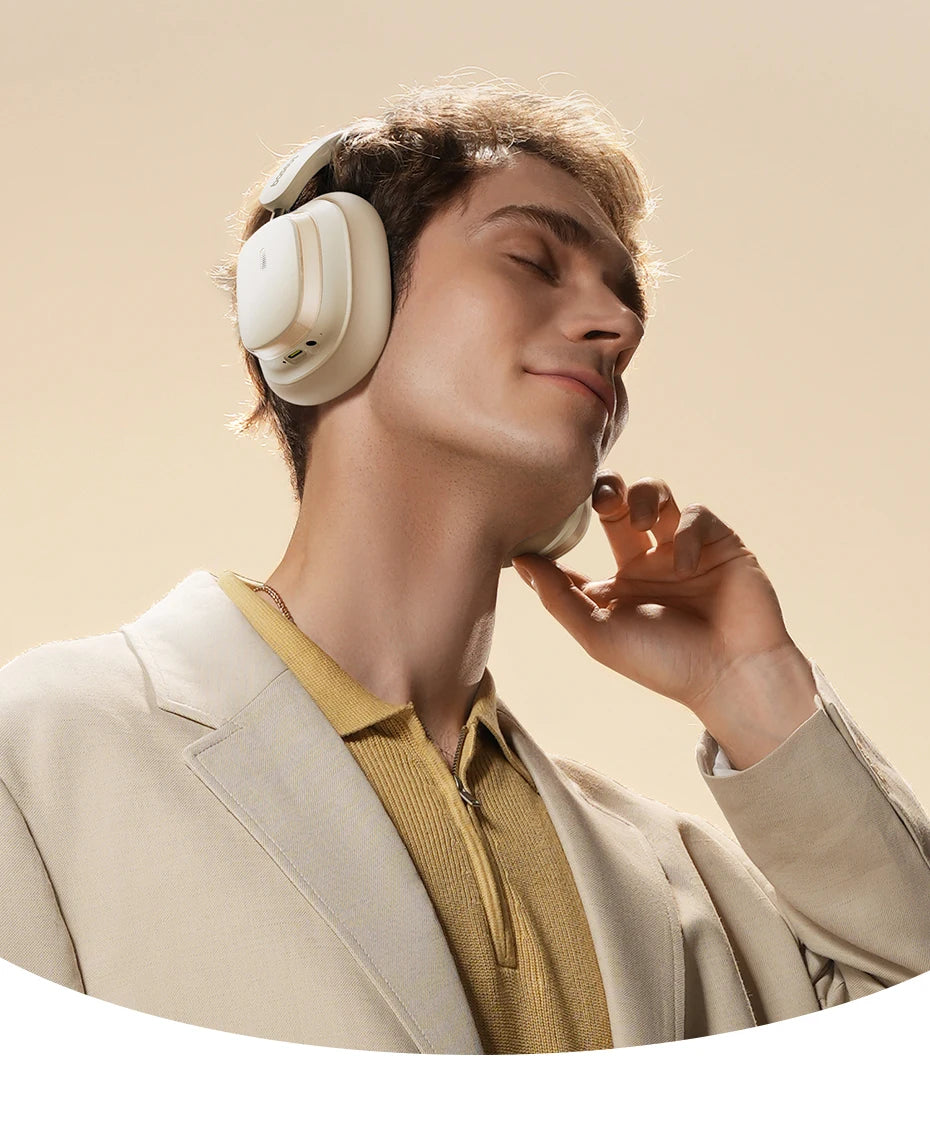 Baseus Bowie H1s Wireless Headphones - Bluetooth 5.4 with 46dB Hybrid ANC, 120H Playtime, Hi-Res Spatial Audio, 0.06s Low Latency, Foldable Over-Ear Headset