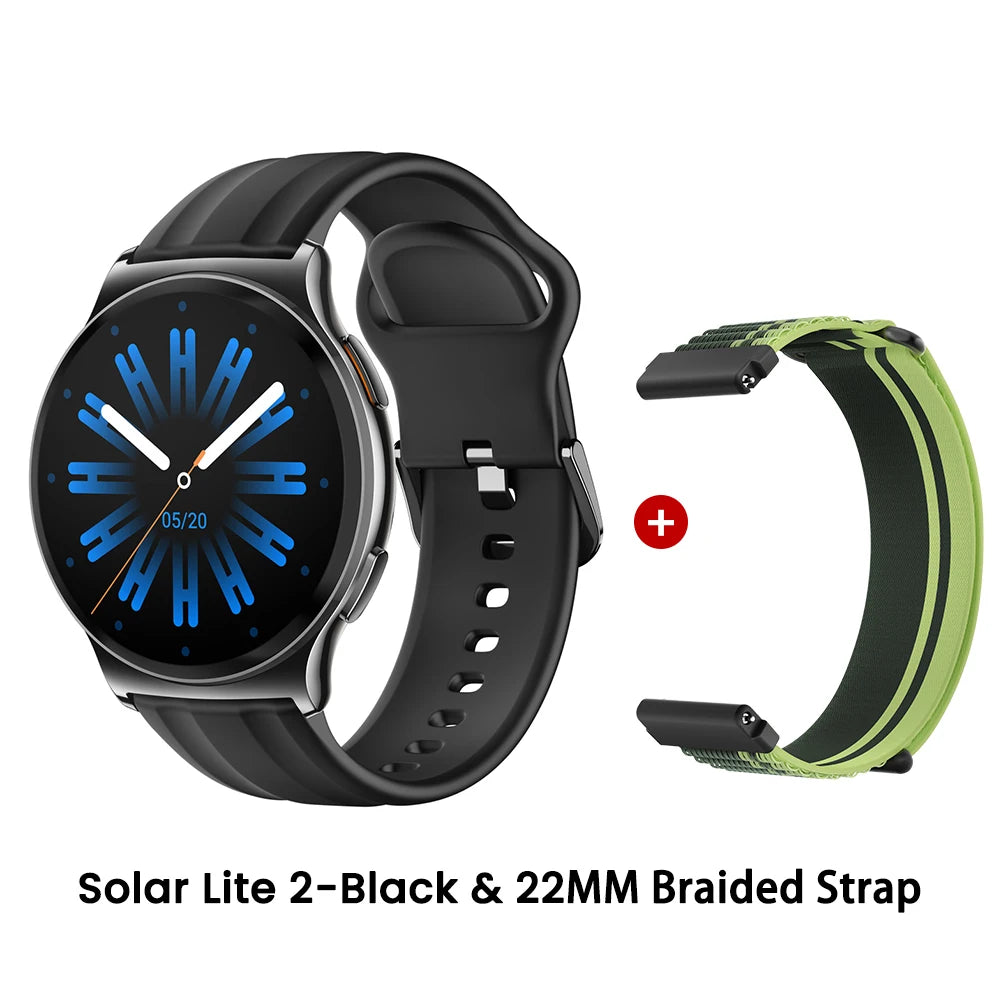 HAYLOU Solar Lite 2 Smartwatch - 1.43" AMOLED 60Hz, Bluetooth 5.4 Calling, 17-Day Battery, 150+ Sports Modes, 24/7 Health Monitor