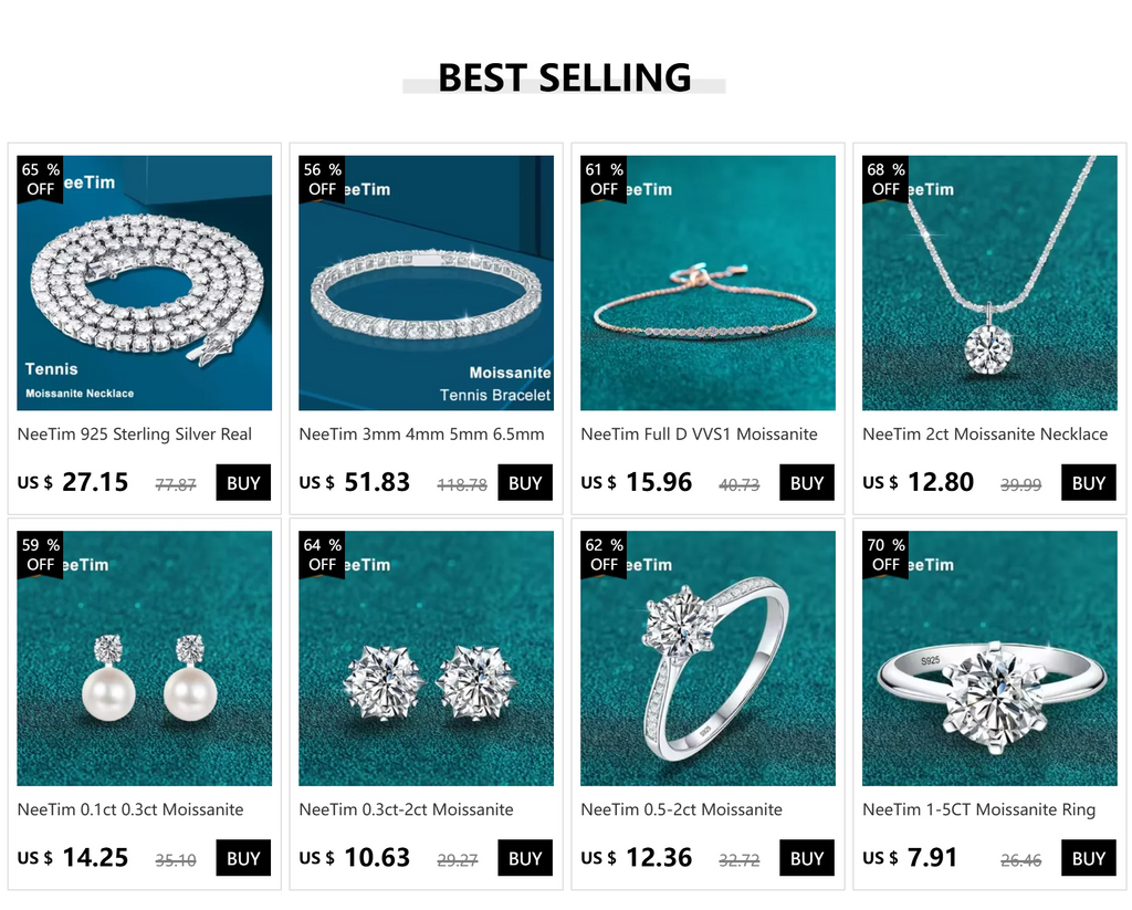 NeeTim 10mm 4ct D Color VVS1 Moissanite Pendant Necklace for Women, 925 Sterling Silver Lab Diamond with Gold Plated Wedding Party Jewelry